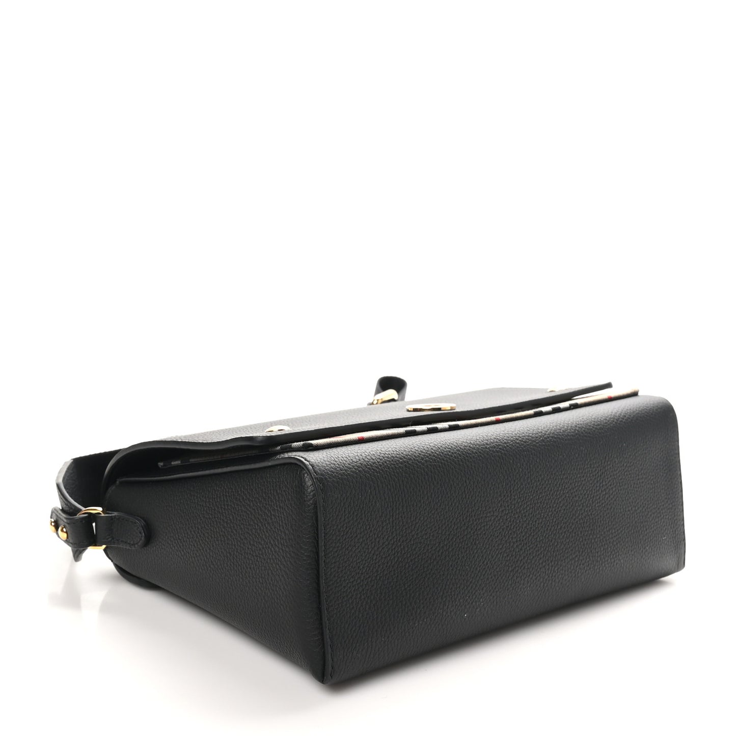 Grainy Calfskin Vintage Check Note Crossbody Bag Black