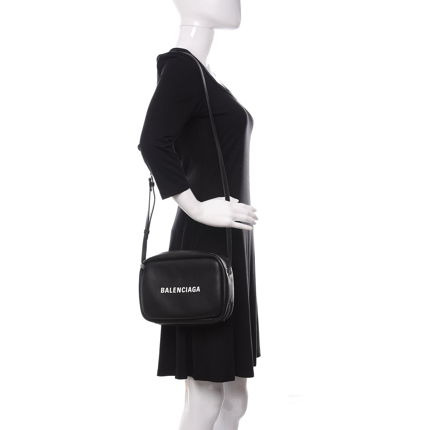 Calfskin Logo S Everyday Camera Bag Black