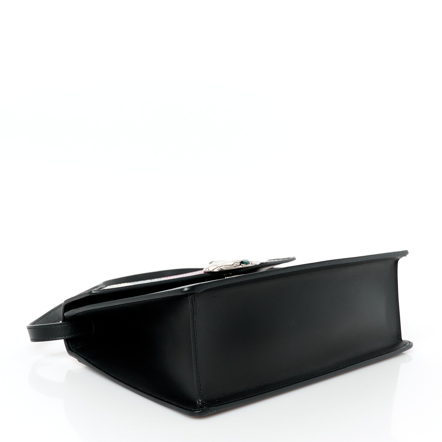 Calfskin Snakeskin Small Lilith Top Handle Bag Black