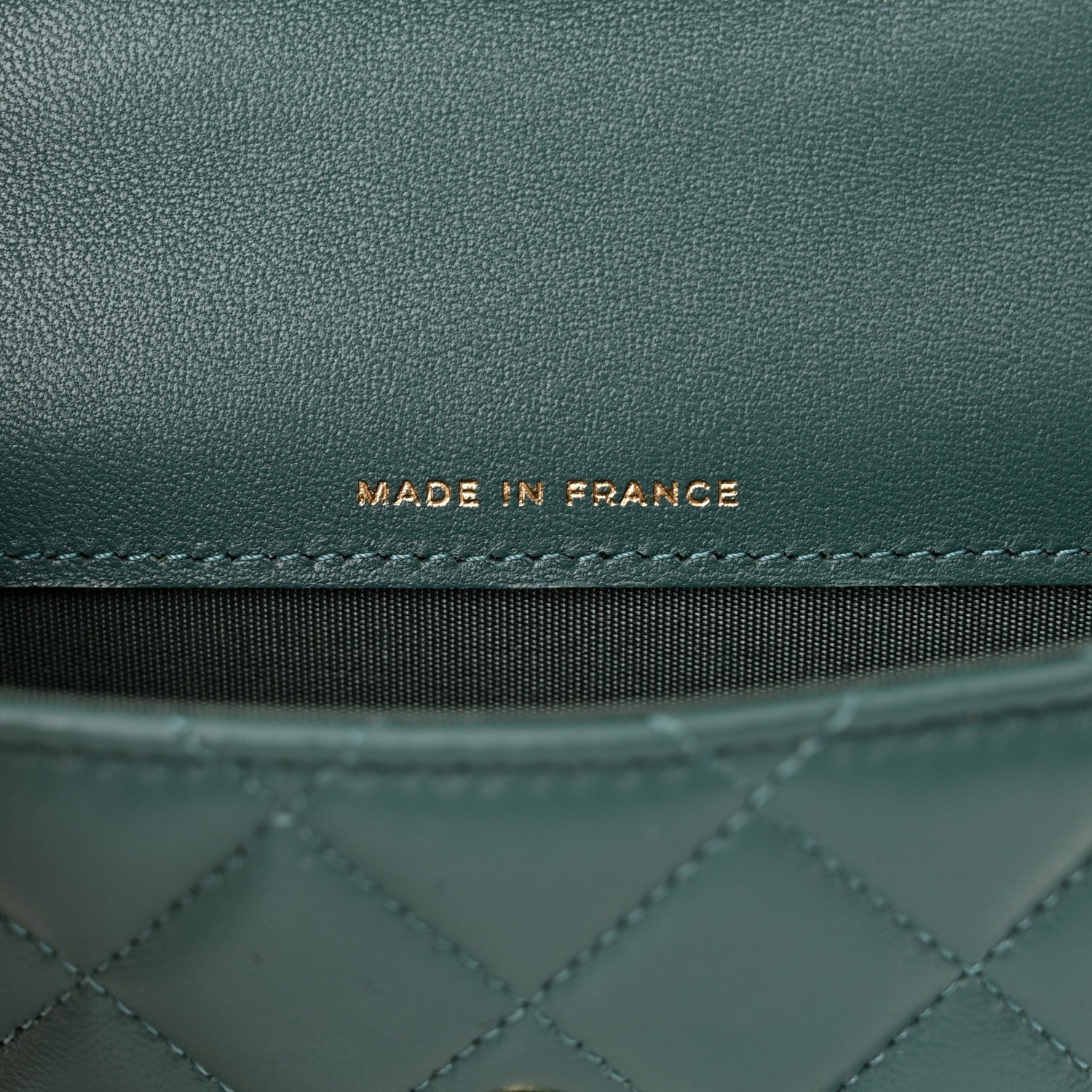 Chanel Lambskin Quilted Top Handle Flap Coin Purse With Chain Green 6 of 13