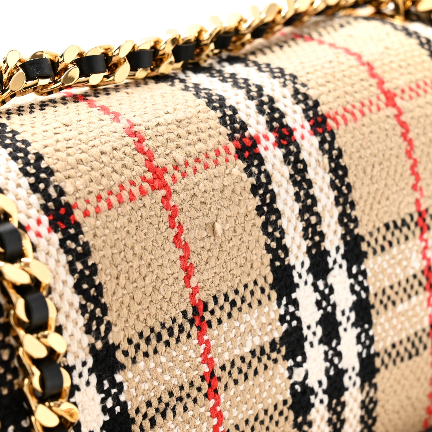 Burberry Calfskin Boucle Check Small Lola Chain Bag Archive Beige 11 of 11