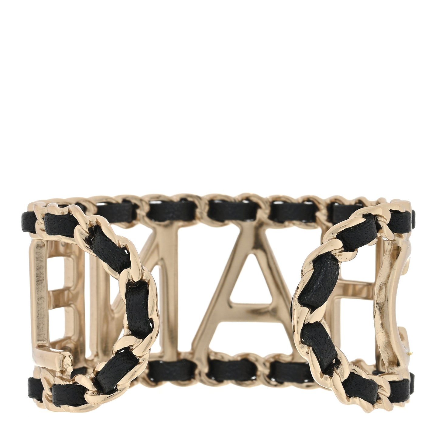 Lambskin Vintage Allure Cuff Bracelet S Black Gold