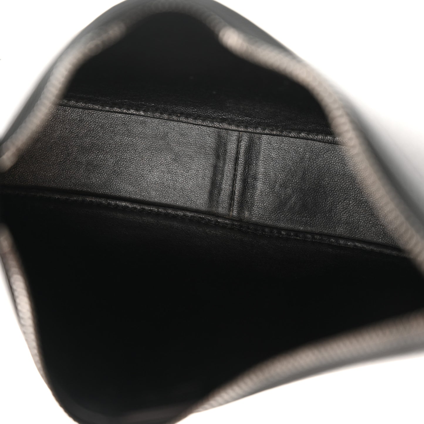 Grained Calfskin Half Moon Shoulder Bag Black