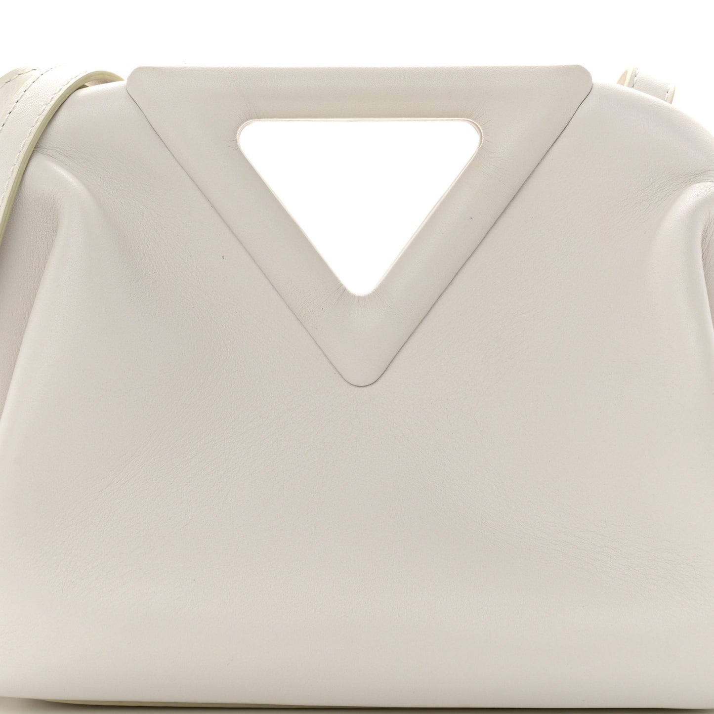 Calfskin Small The Point Triangle Bag Chalk