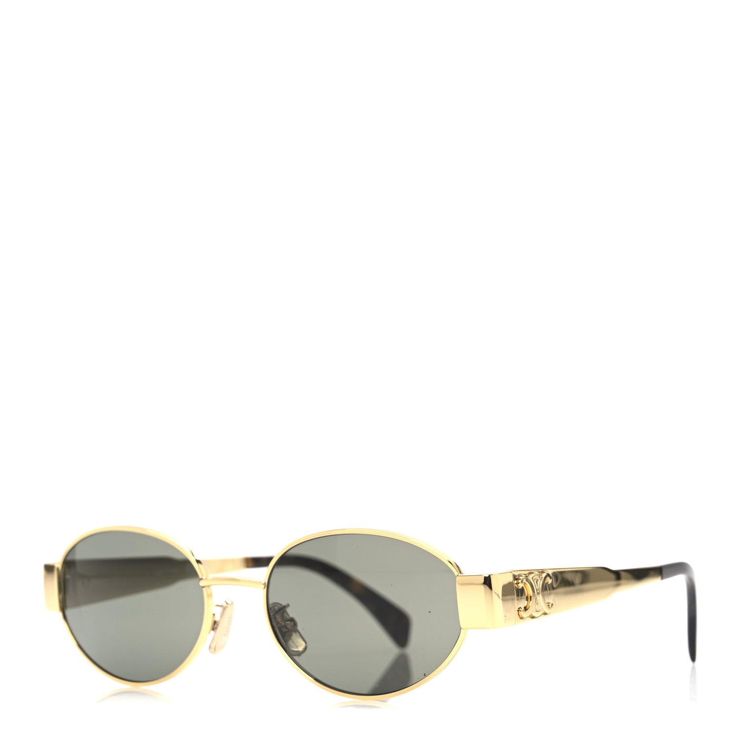Celine - Metal Triomphe - Gold/Green - AUTHENTIC - w/box & case Celine Metal Triomphe 01 Sunglasses CL40235U Gold Green  main image 4