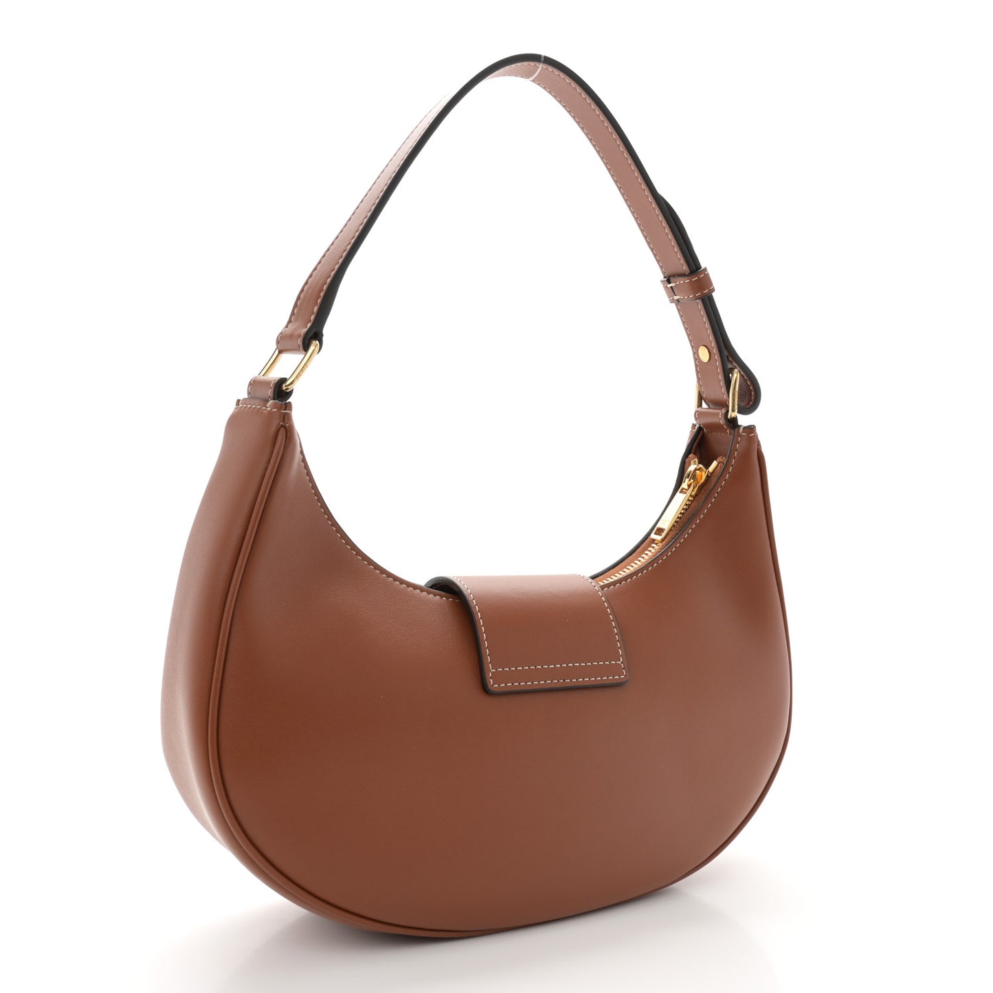 Smooth Calfskin Medium Strap Ava Triomphe Shoulder Bag Tan