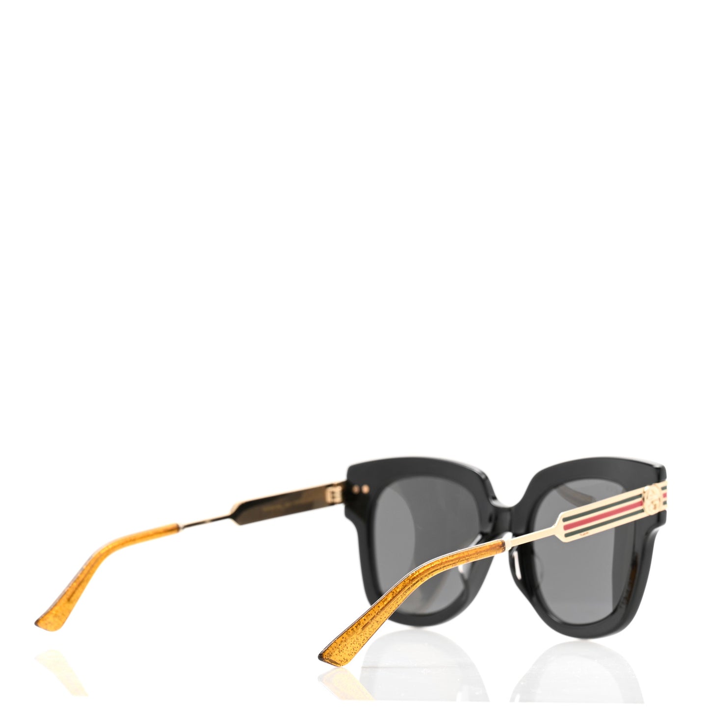 Acetate Square Frame Web Sunglasses GG0281SA Black