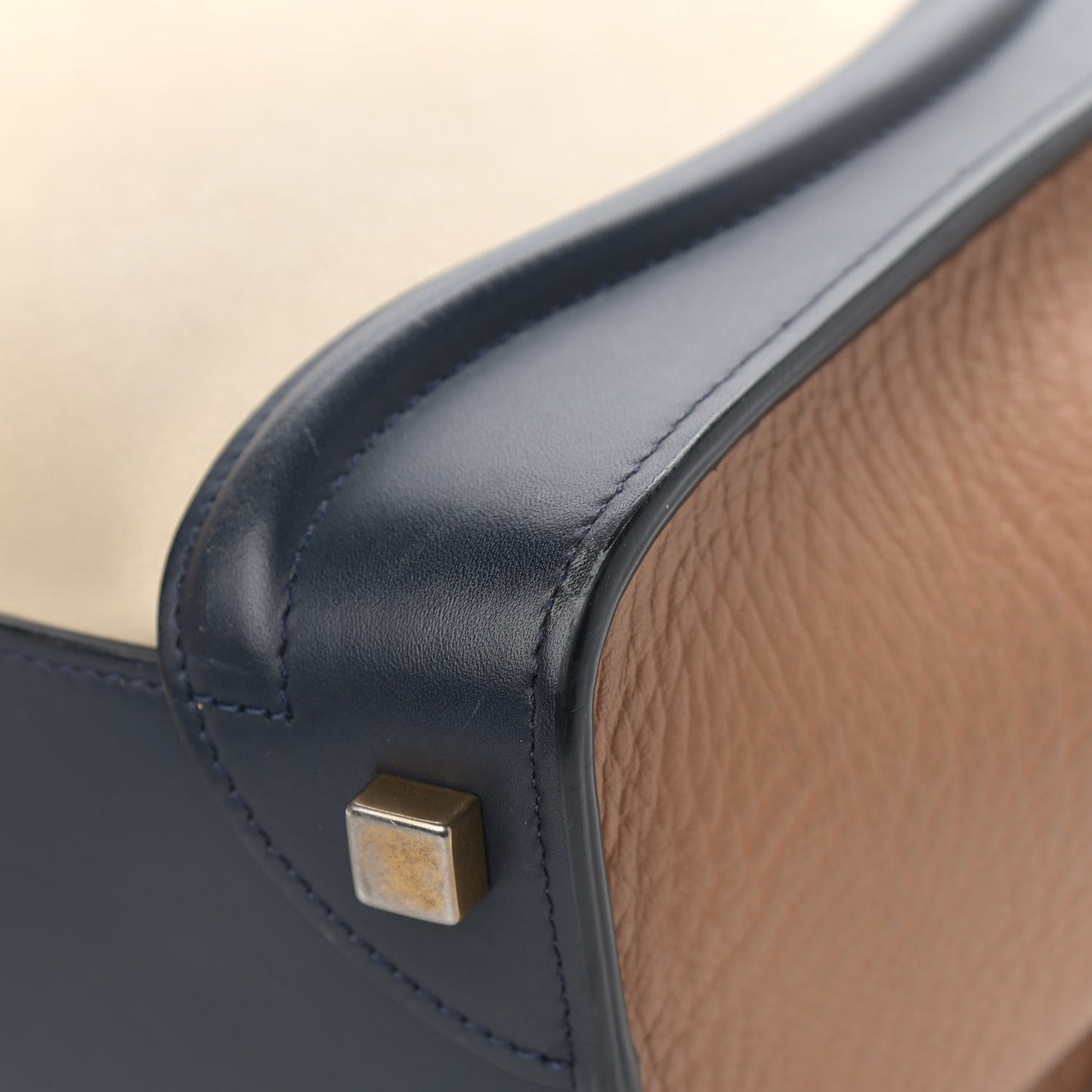 Smooth Calfskin Bullhide Micro Tri-Color Luggage Brown