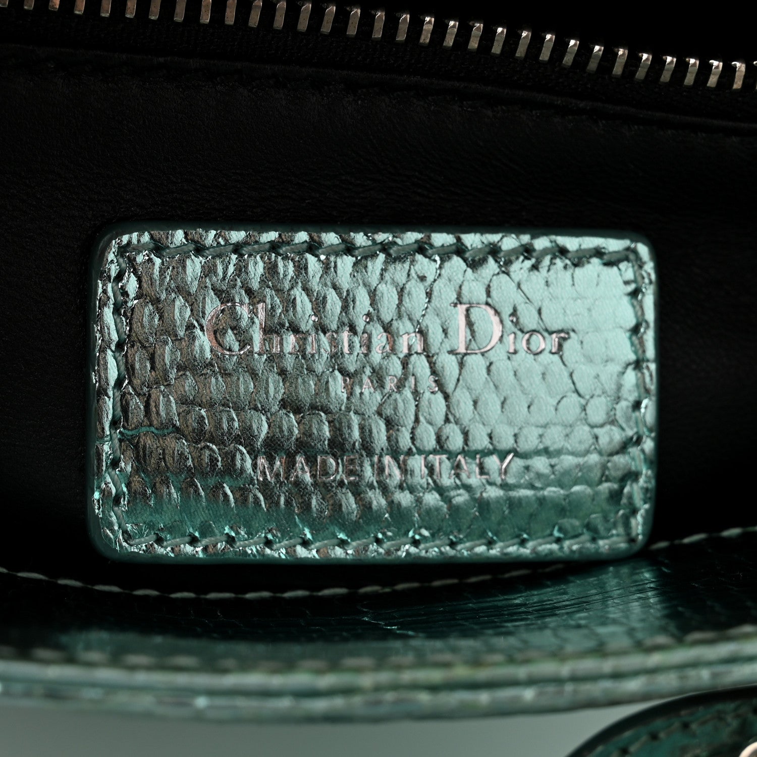 Christian Dior Metallic Lizard Mini Lady Dior Blue 6 of 10