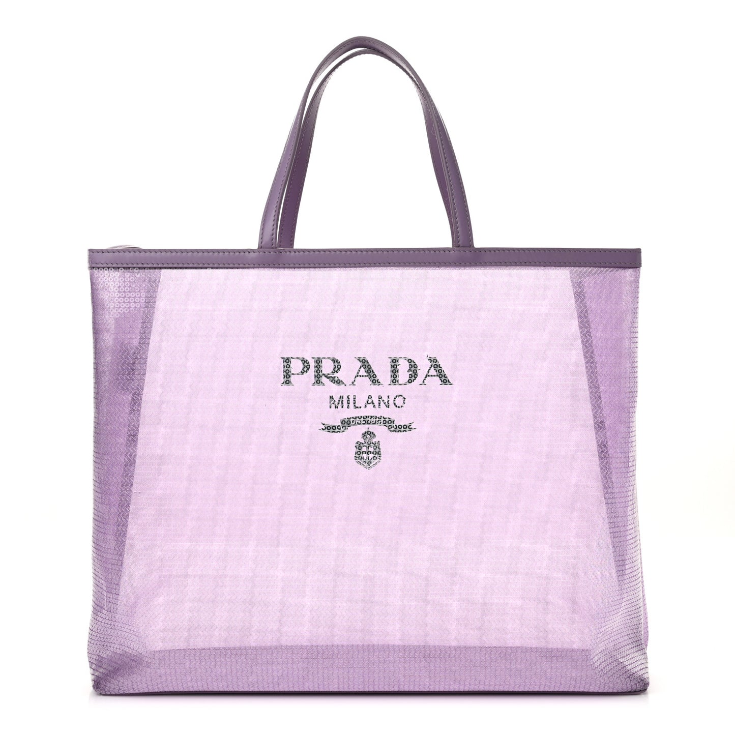 Mesh Paillettes Spazzolato Logo Shopping Tote Lilium
