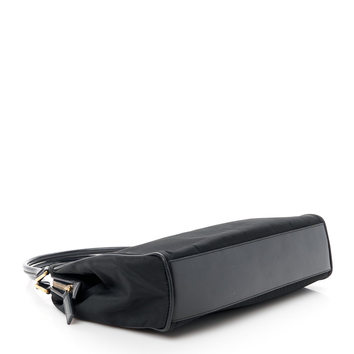 Tessuto Nylon Soft Calfskin Shoulder Bag Black