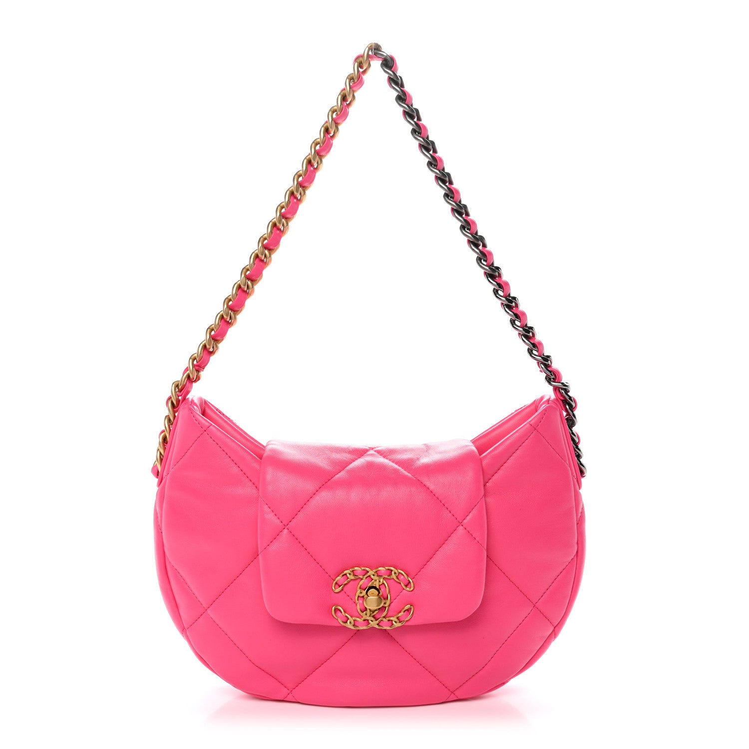 Chanel Lambskin Quilted Chanel 19 Hobo Fuchsia 1873589 – FASHIONPHILE