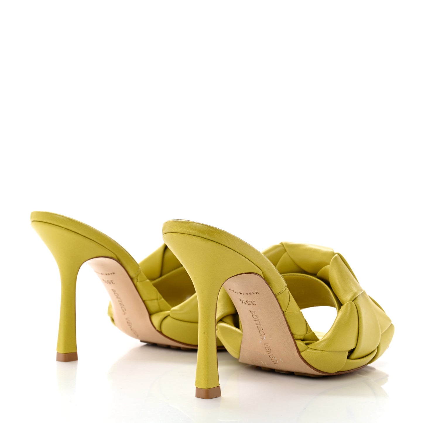 Nappa Maxi Intrecciato Lido 90mm Mule Sandals 35.5 Acid
