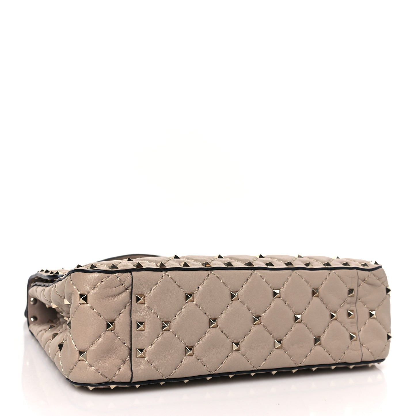 Lambskin Medium Rockstud Spike Shoulder Bag Poudre