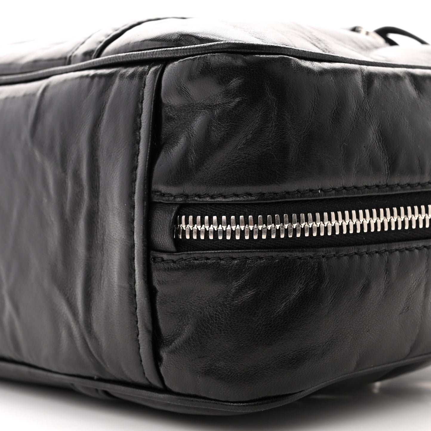 Nappa Antique Small Re-Edition 2001 Two Handle Crossbody Bag Black