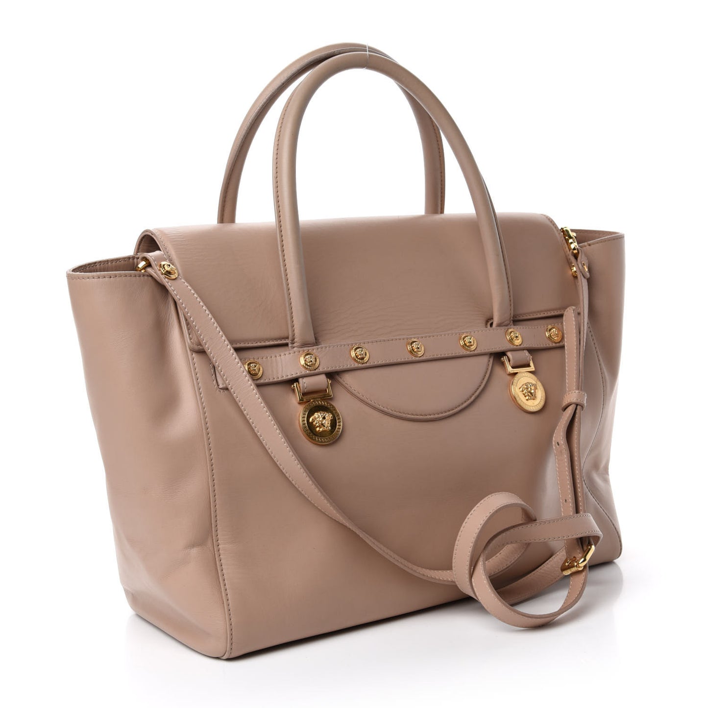 Vitello Calfskin Large Signature Tote Beige