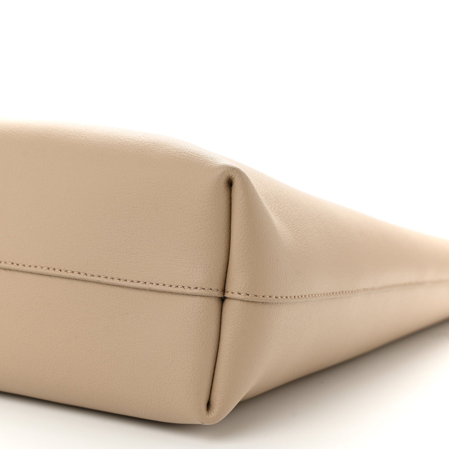 Calfskin North-South Shopping Tote Dark Beige