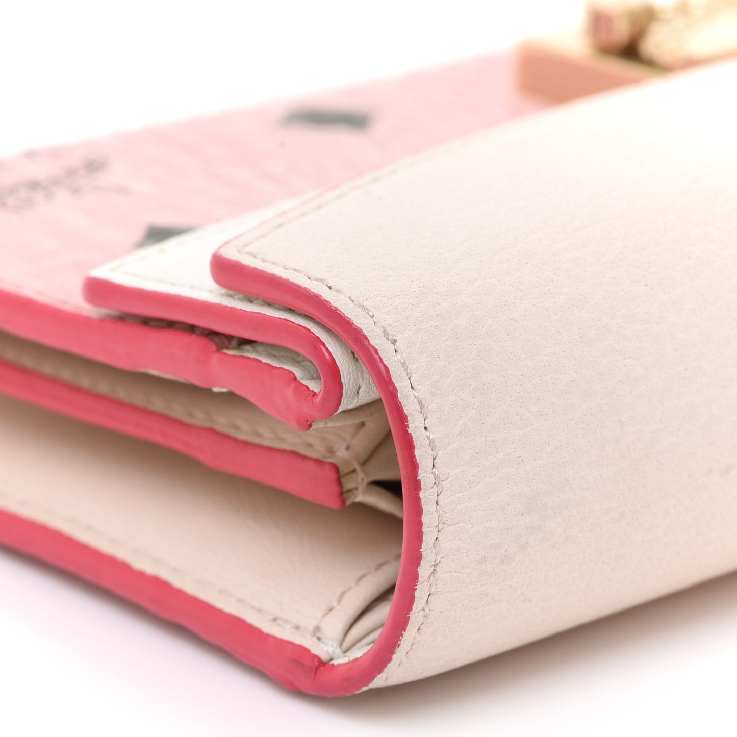 Calfskin Visetos Monogram Patricia Color Block Wallet On Chain Pink Tint