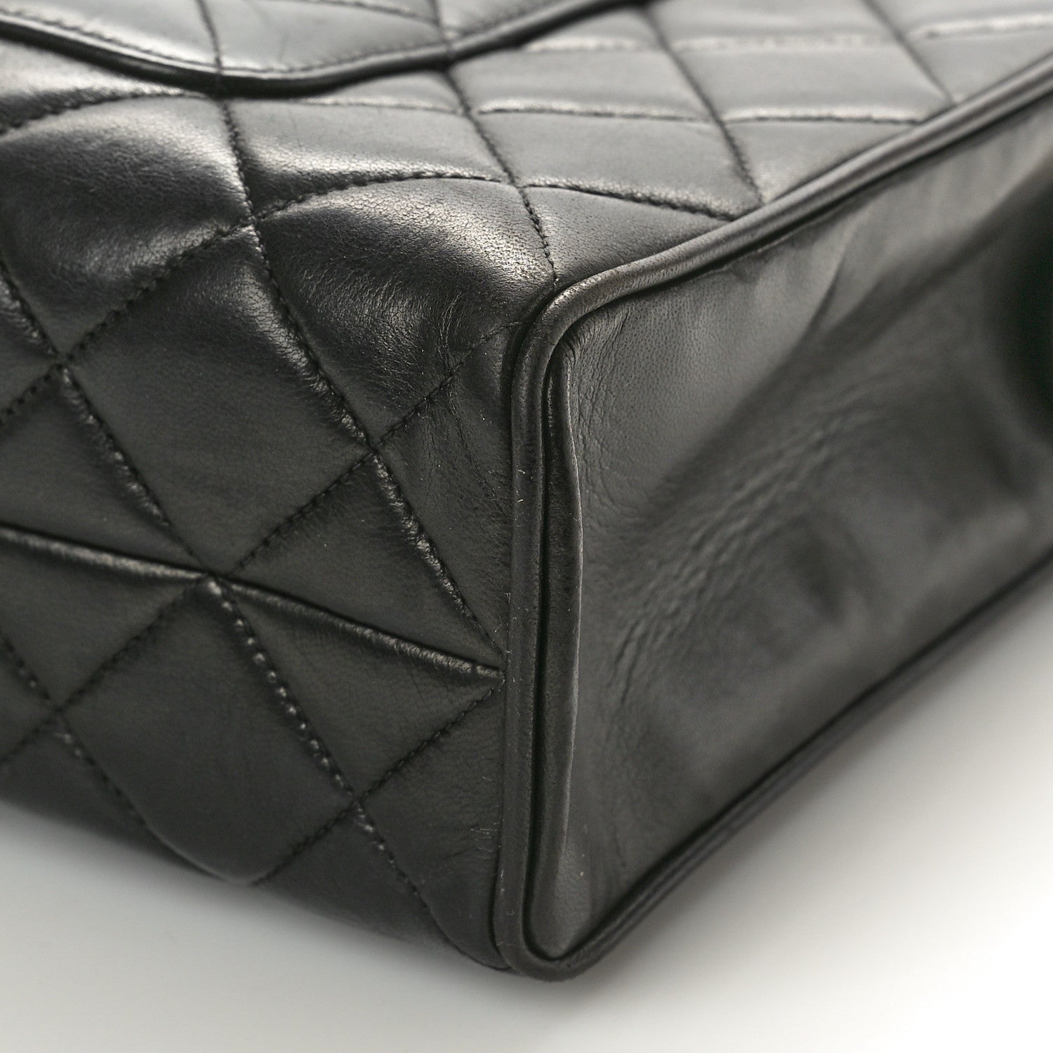 Chanel Lambskin Quilted Top Handle Bag Black 10 of 11