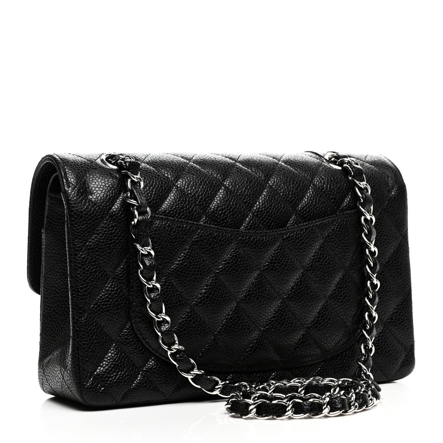 Caviar Quilted Small Double Flap Black