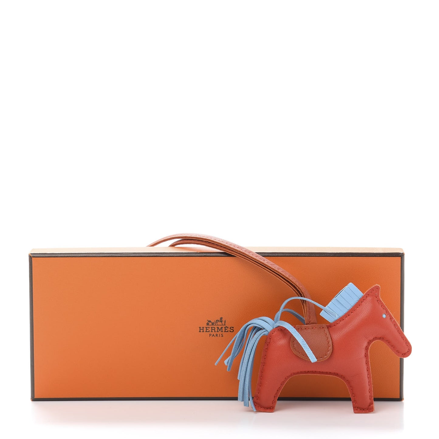 Milo Lambskin Grigri Rodeo Horse Bag Charm PM Capucine Celeste Cornaline