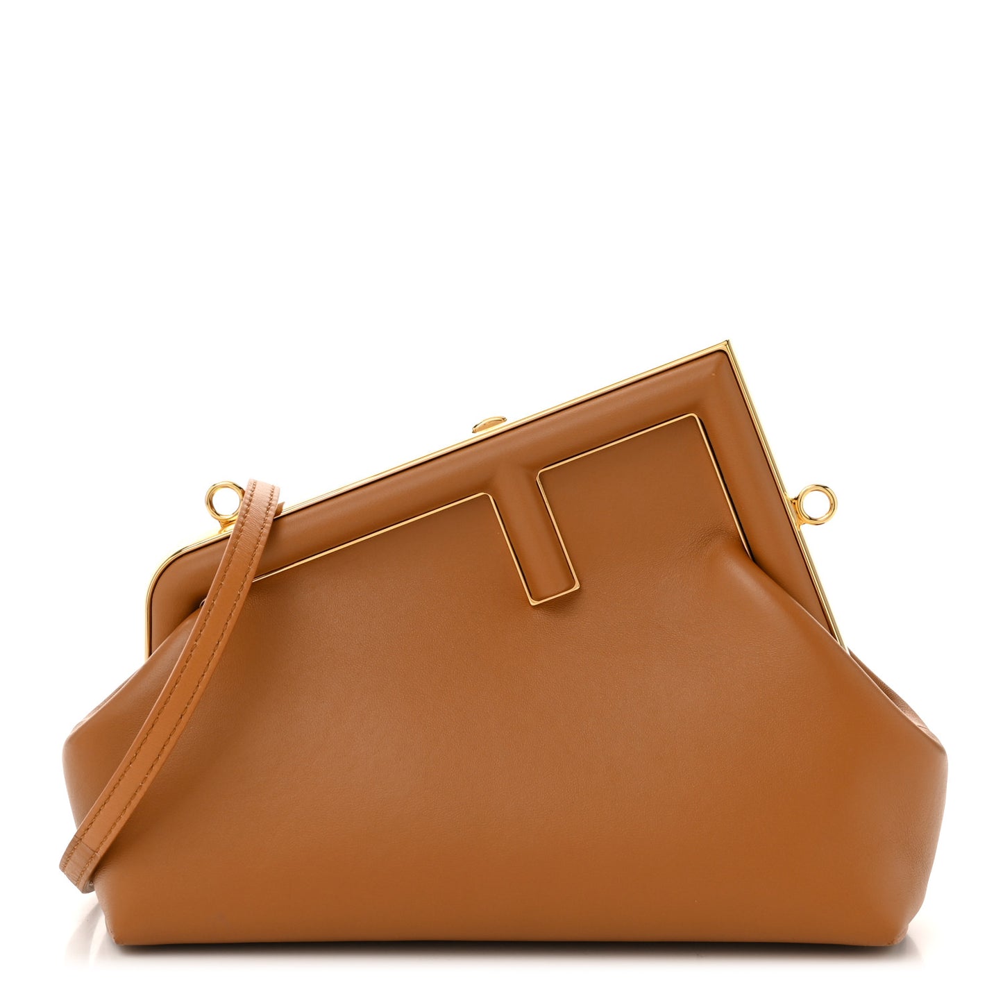 Shiny Nappa Small Fendi First Caramello