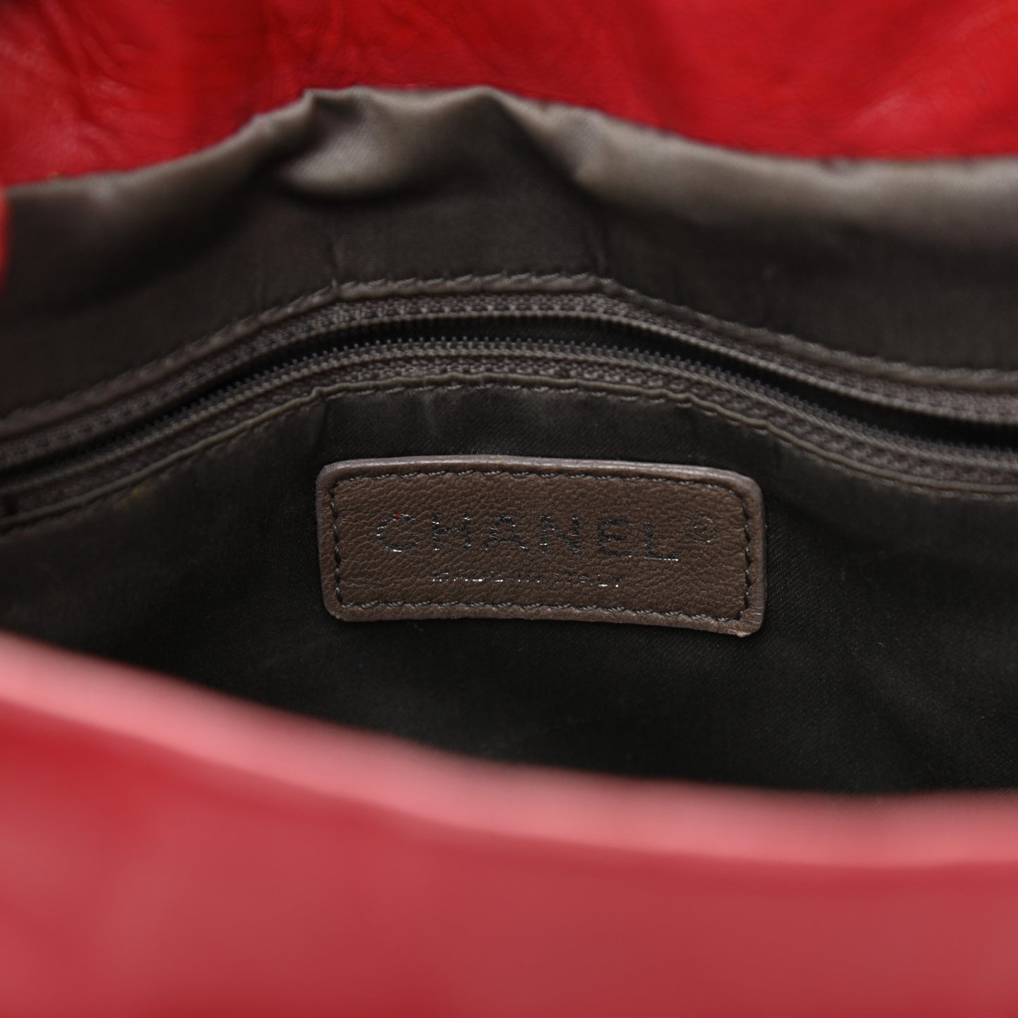 Lambskin Square Stitched Lax Accordion Shoulder Bag Red