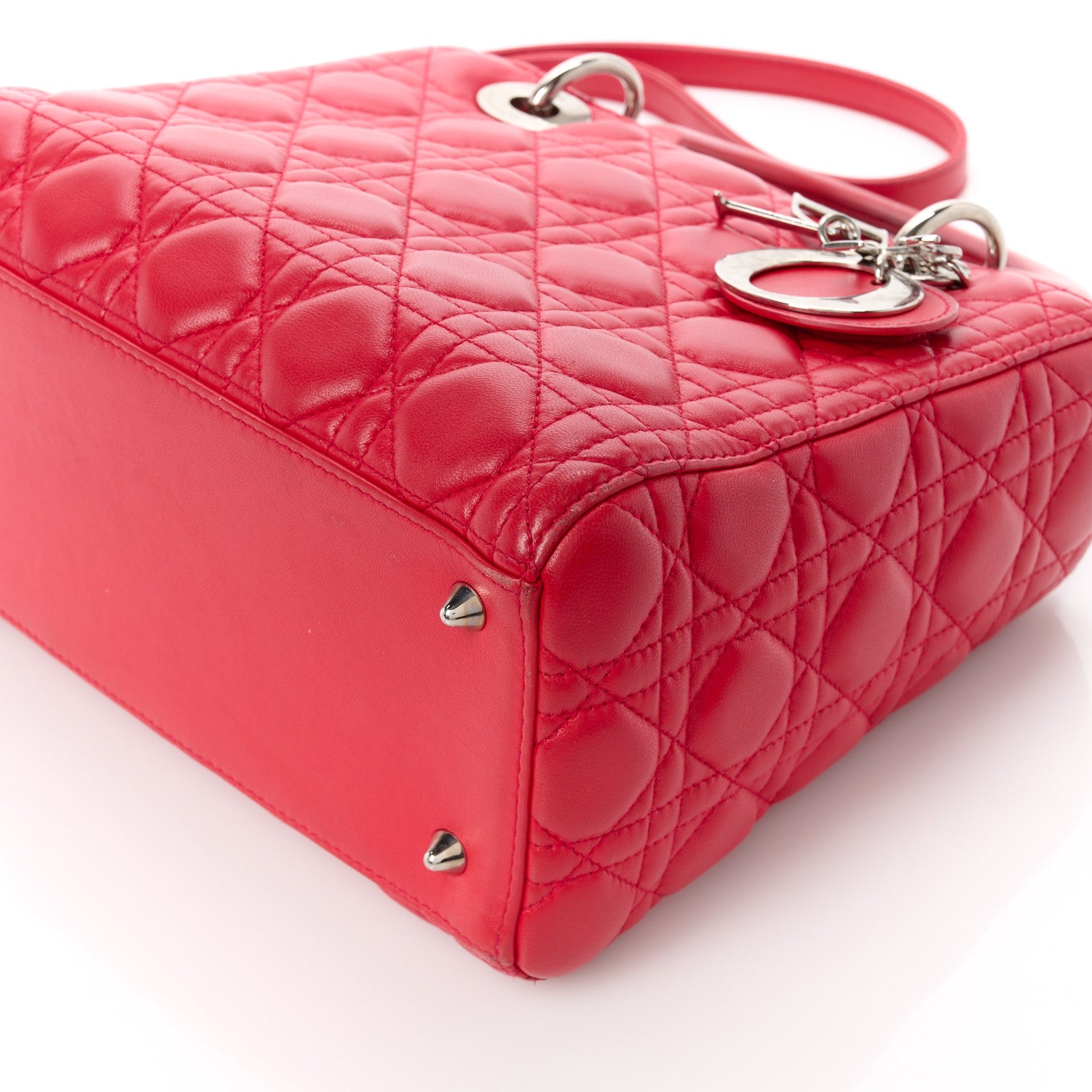 Christian Dior Lambskin Cannage Medium Lady Dior Red 11 of 11