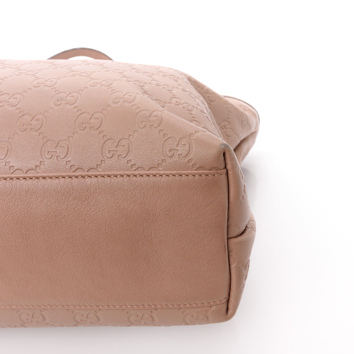 Guccissima Medium Zippered Shopping Tote Rose Beige