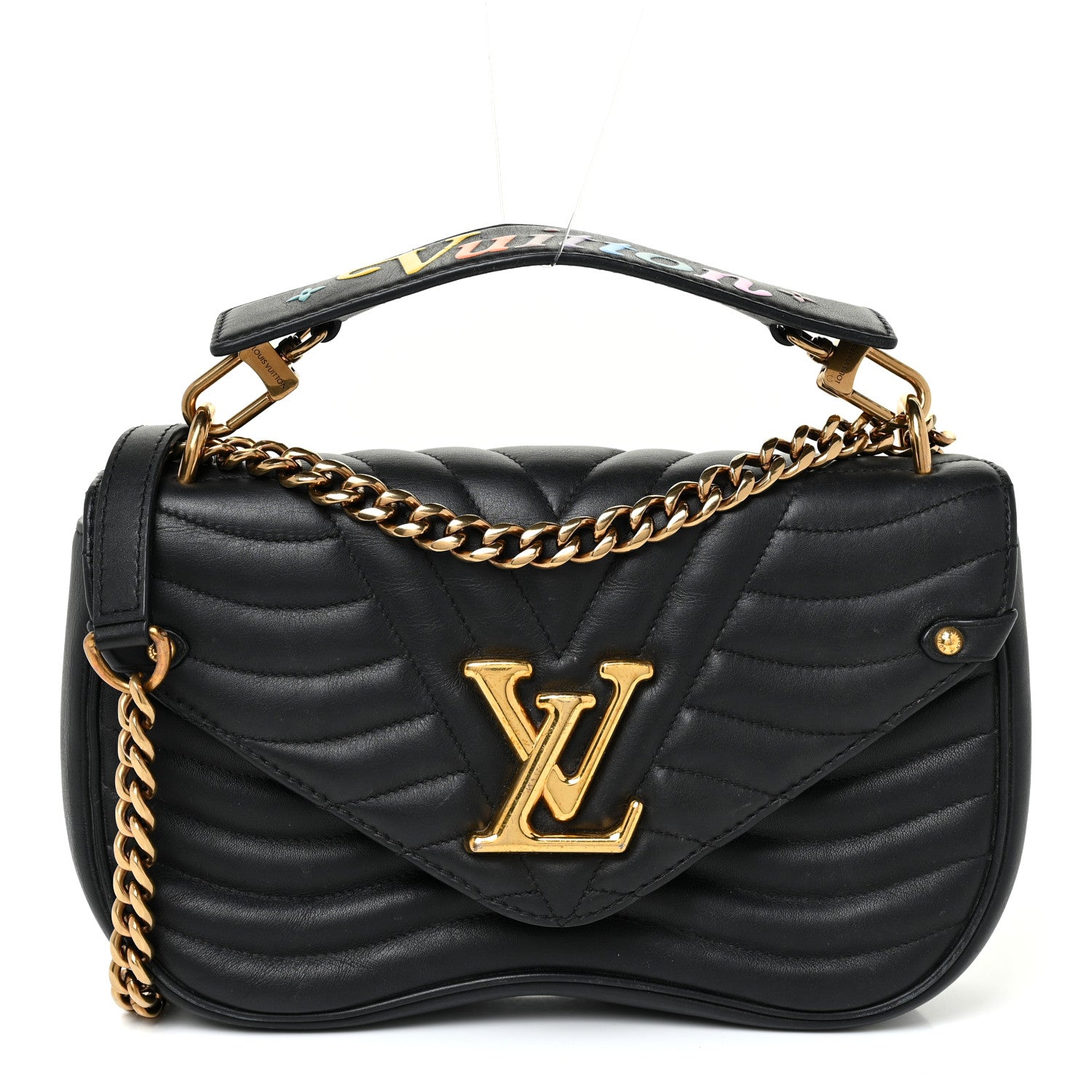 Louis Vuitton Calfskin New Wave Chain MM Black 1 of 14