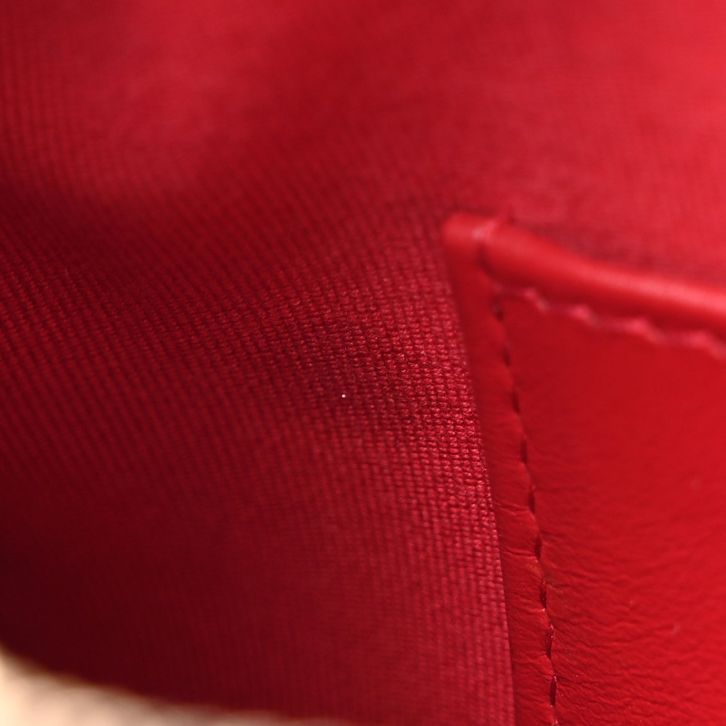 Crumpled Calfskin Quilted Braided CC Small Hobo Red