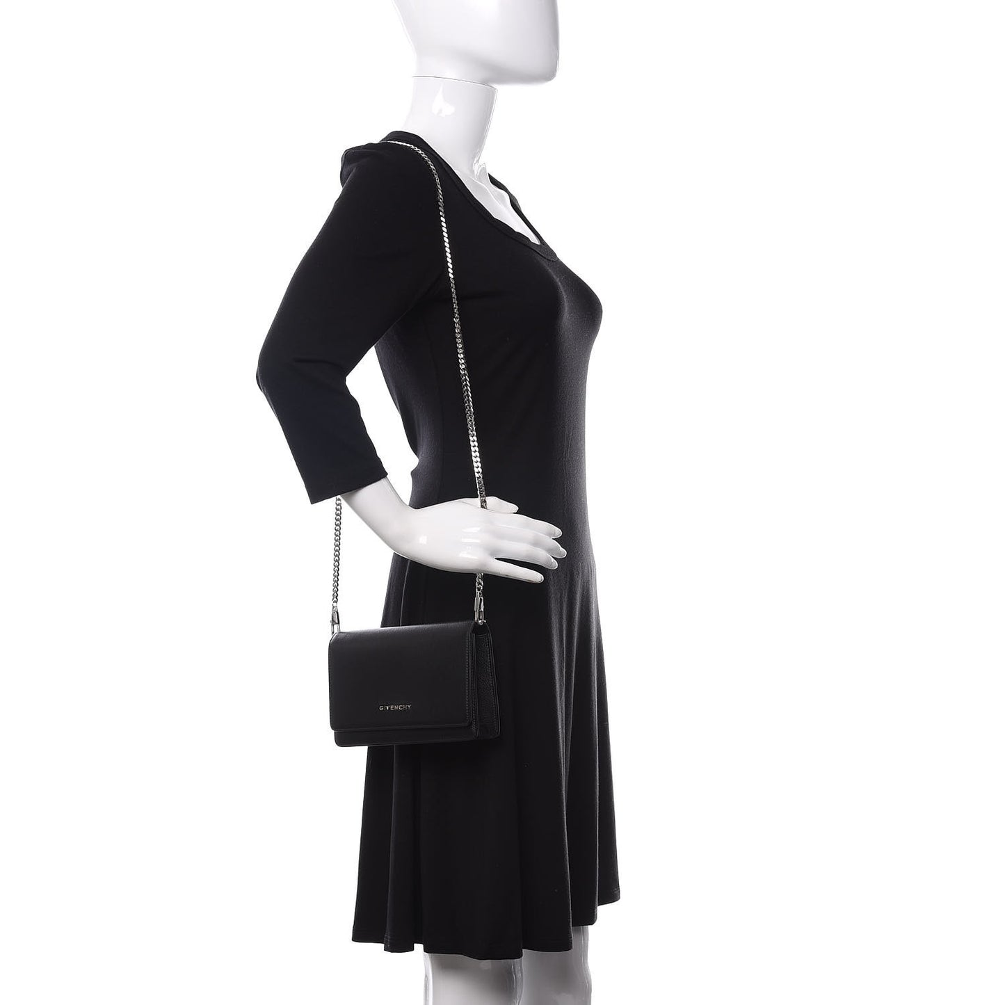Sugar Goatskin Pandora Chain Wallet Black