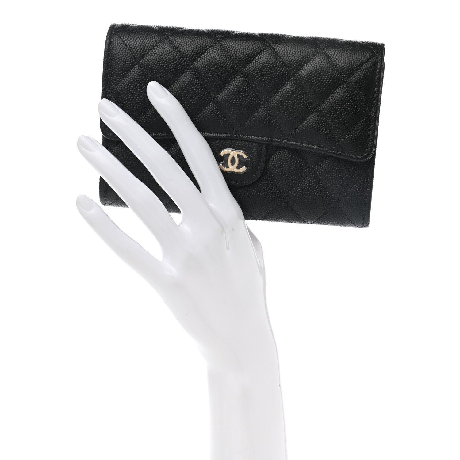 Chanel Caviar Quilted Medium Flap Wallet Black 2 of 8