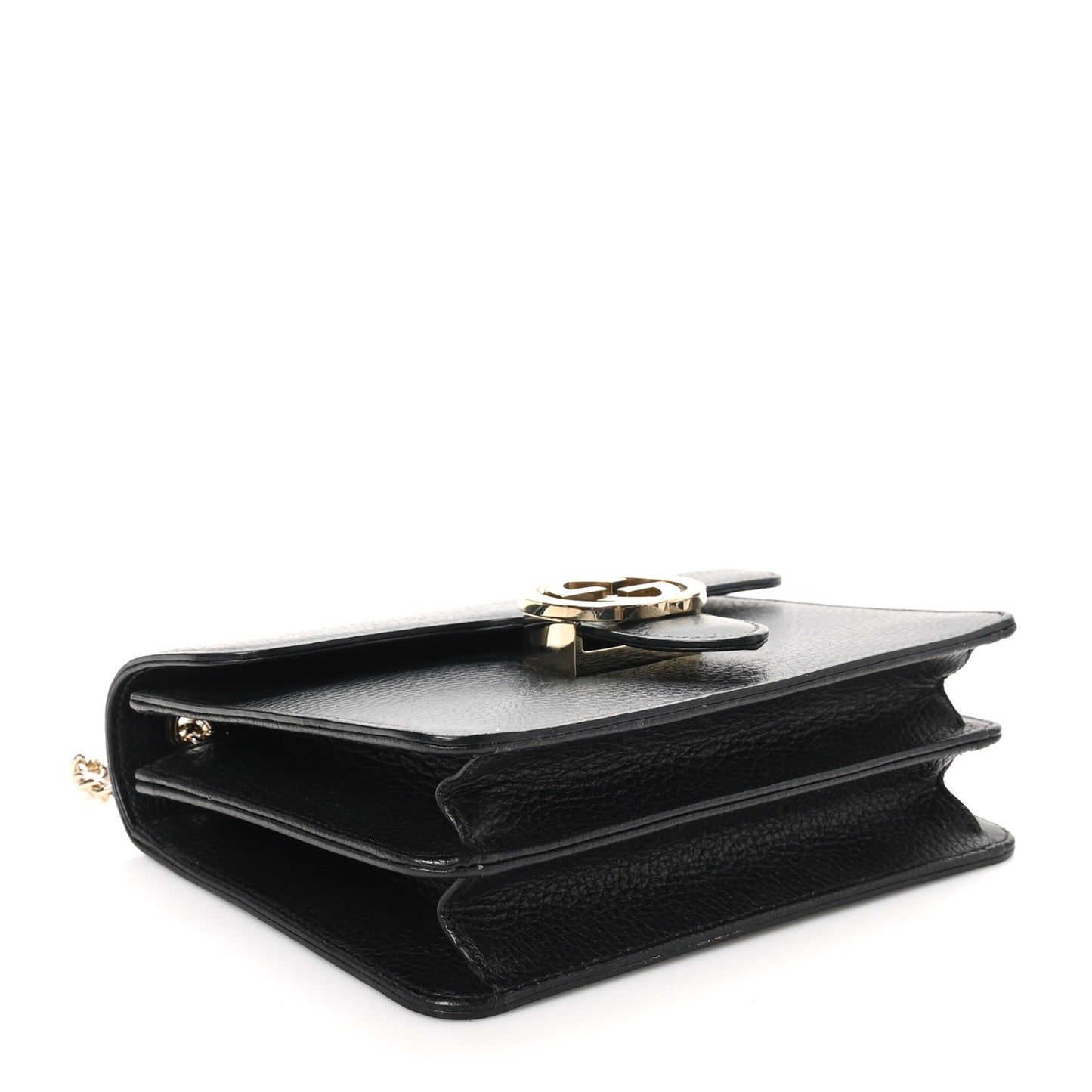 Dollar Calfskin Small Interlocking G Shoulder Bag Black