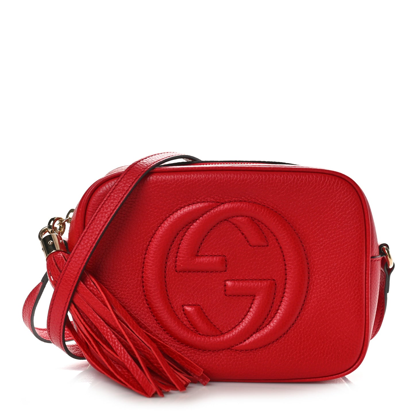Pebbled Calfskin Small Soho Disco Bag Tabasco Red