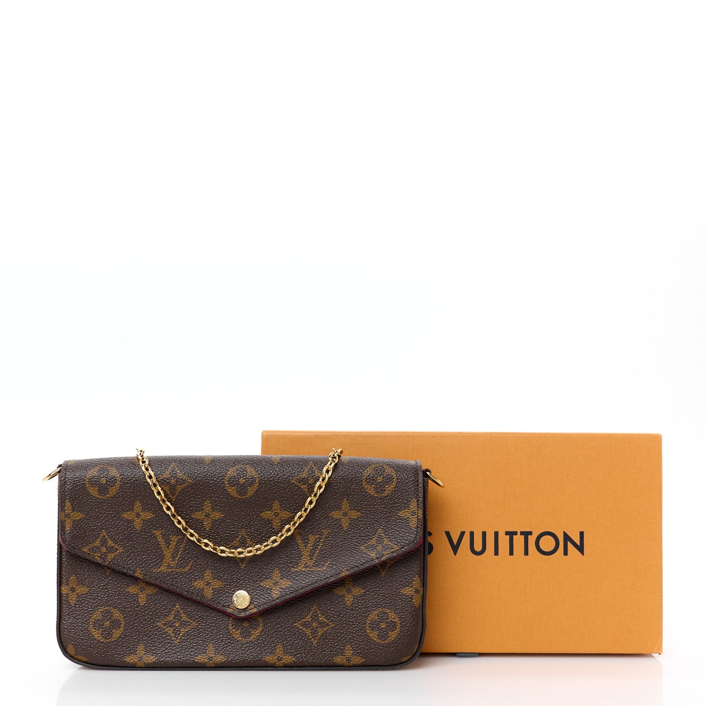 Monogram Pochette Felicie Chain Wallet Fuchsia