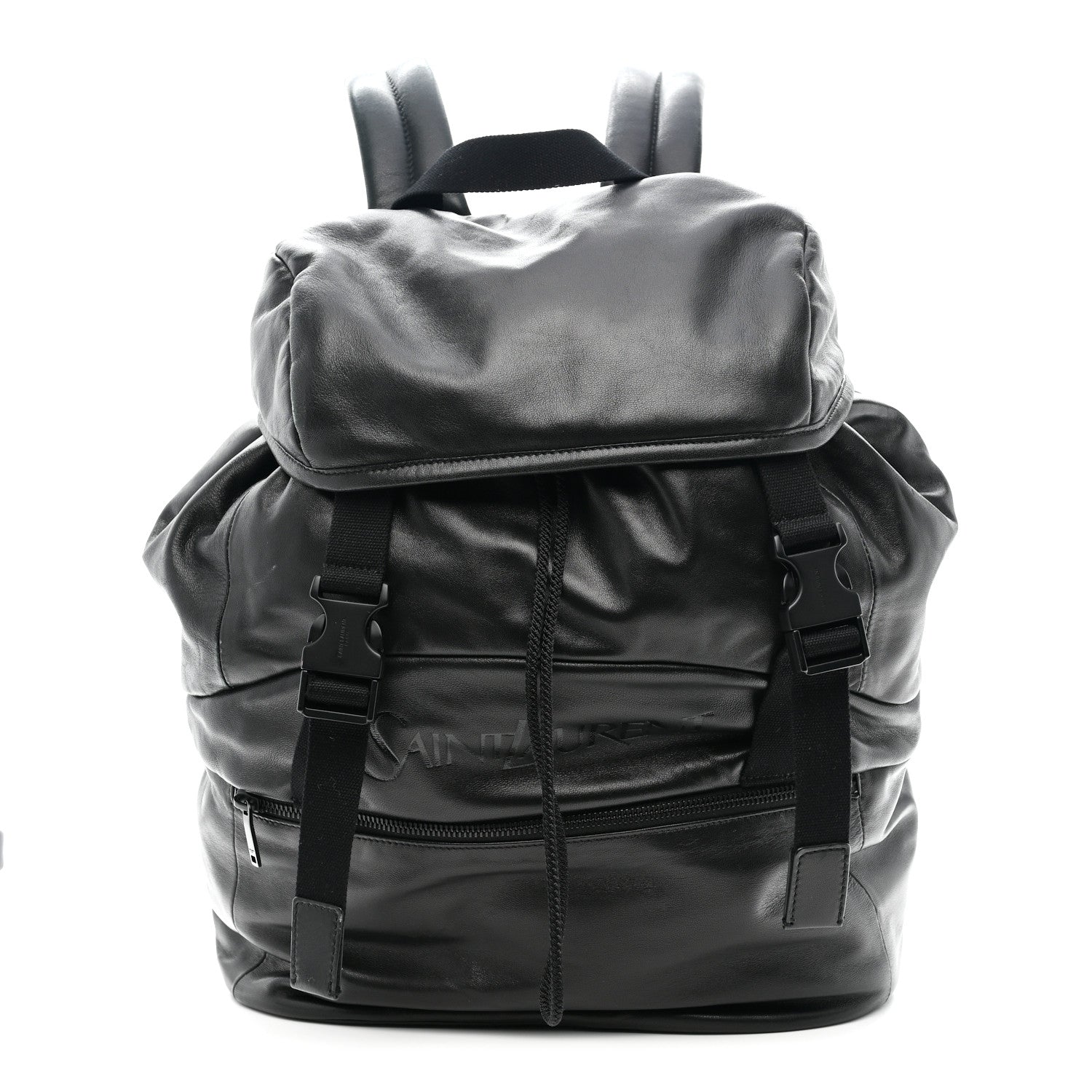 diamond leather patch on backpacks Saint Laurent Leather Backpack