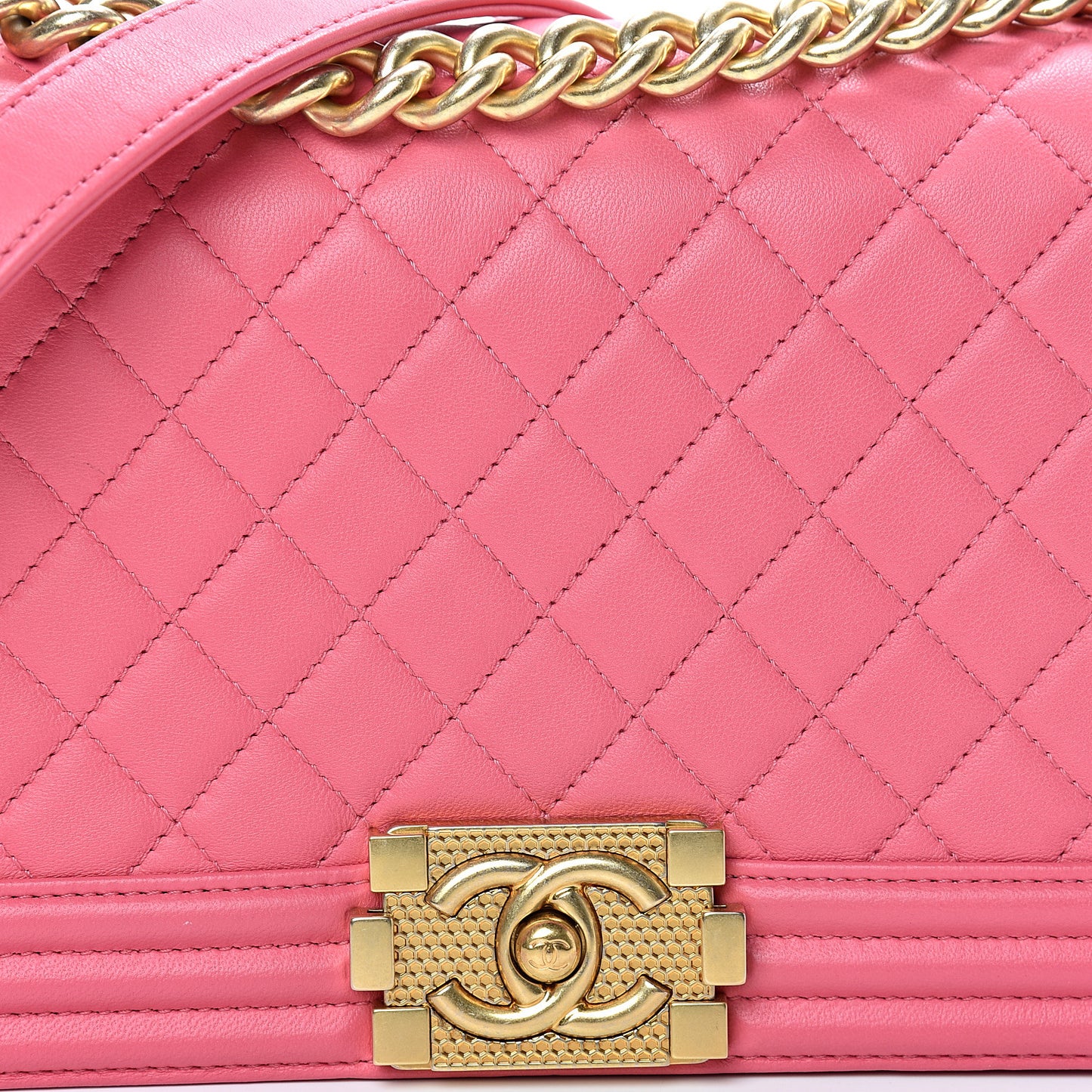 Lambskin Quilted Medium Boy Flap Pink