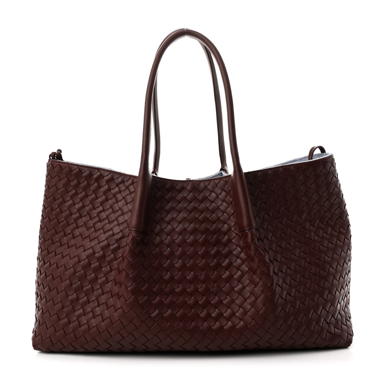 Calfskin Intrecciato Pinacoteca Reversible Tote Madder Brown Lunar
