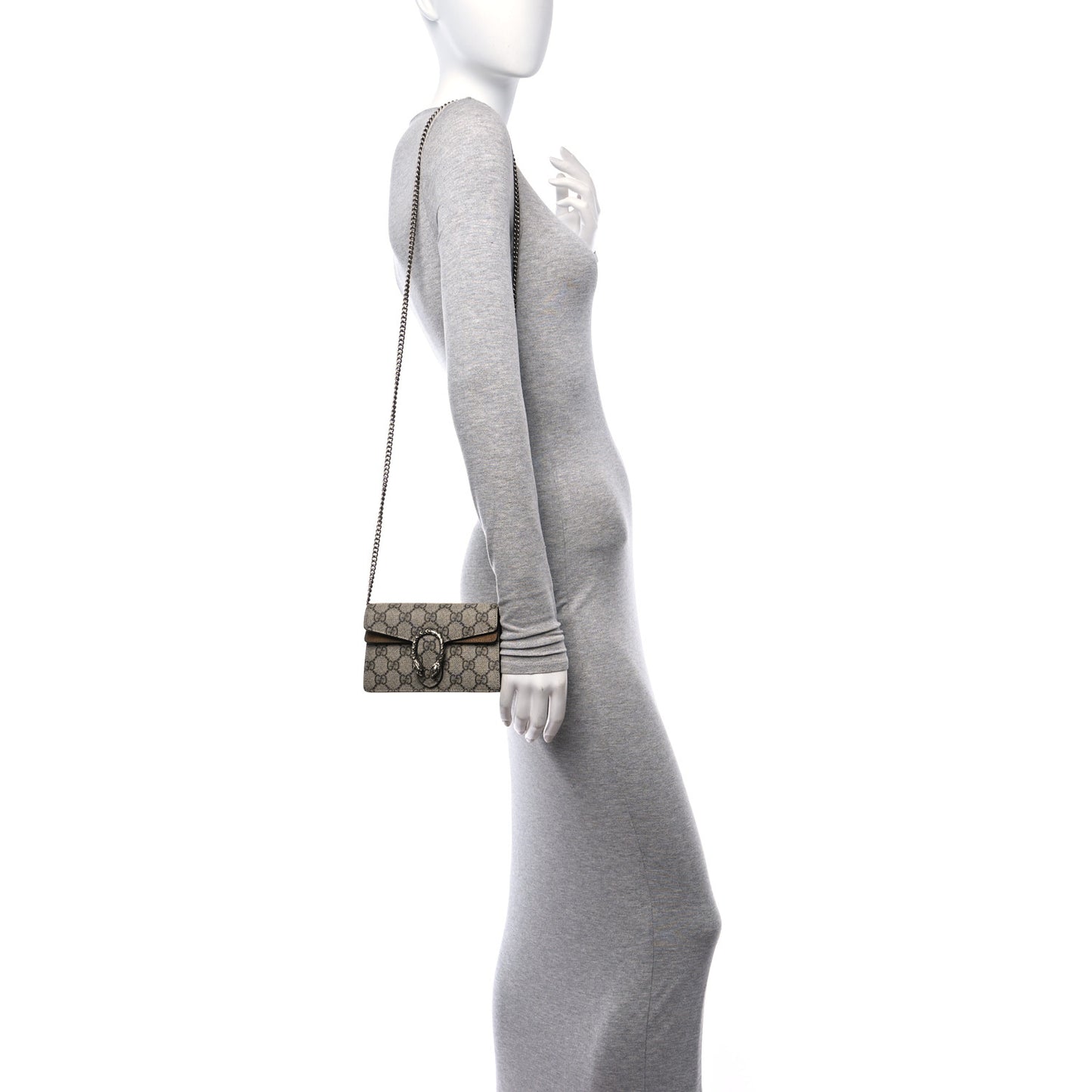 GG Supreme Monogram Super Mini Dionysus Shoulder Bag Taupe