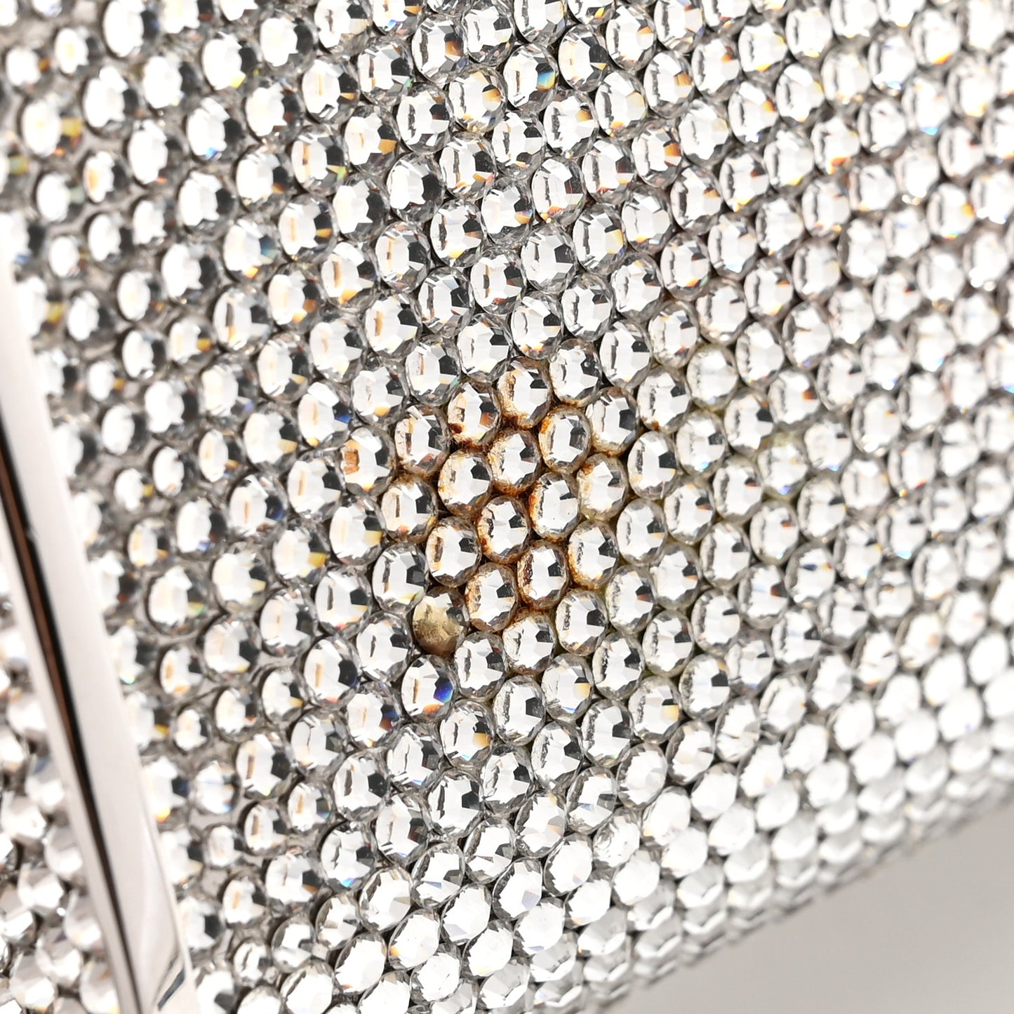 Swarovski Crystal Minaudiere Clutch Silver