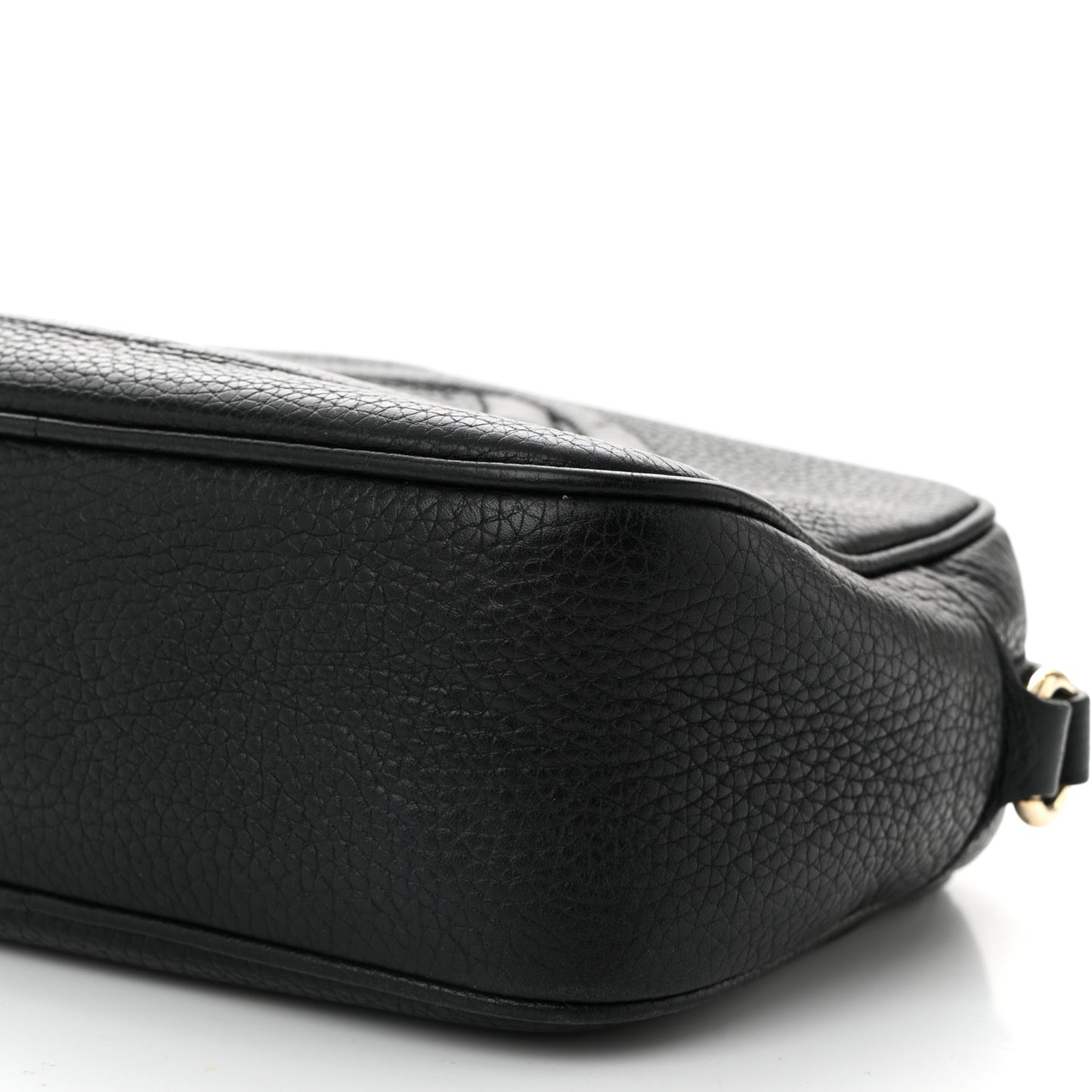 Pebbled Calfskin Small Soho Disco Bag Black