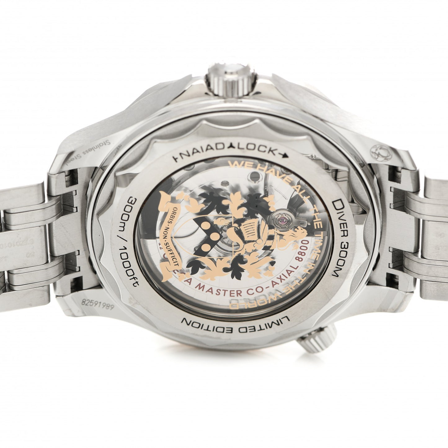Stainless Steel 18K Yellow Gold 42mm Seamaster 300M James Bond 007 Automatic Watch Black 210.22.42.20.01.004