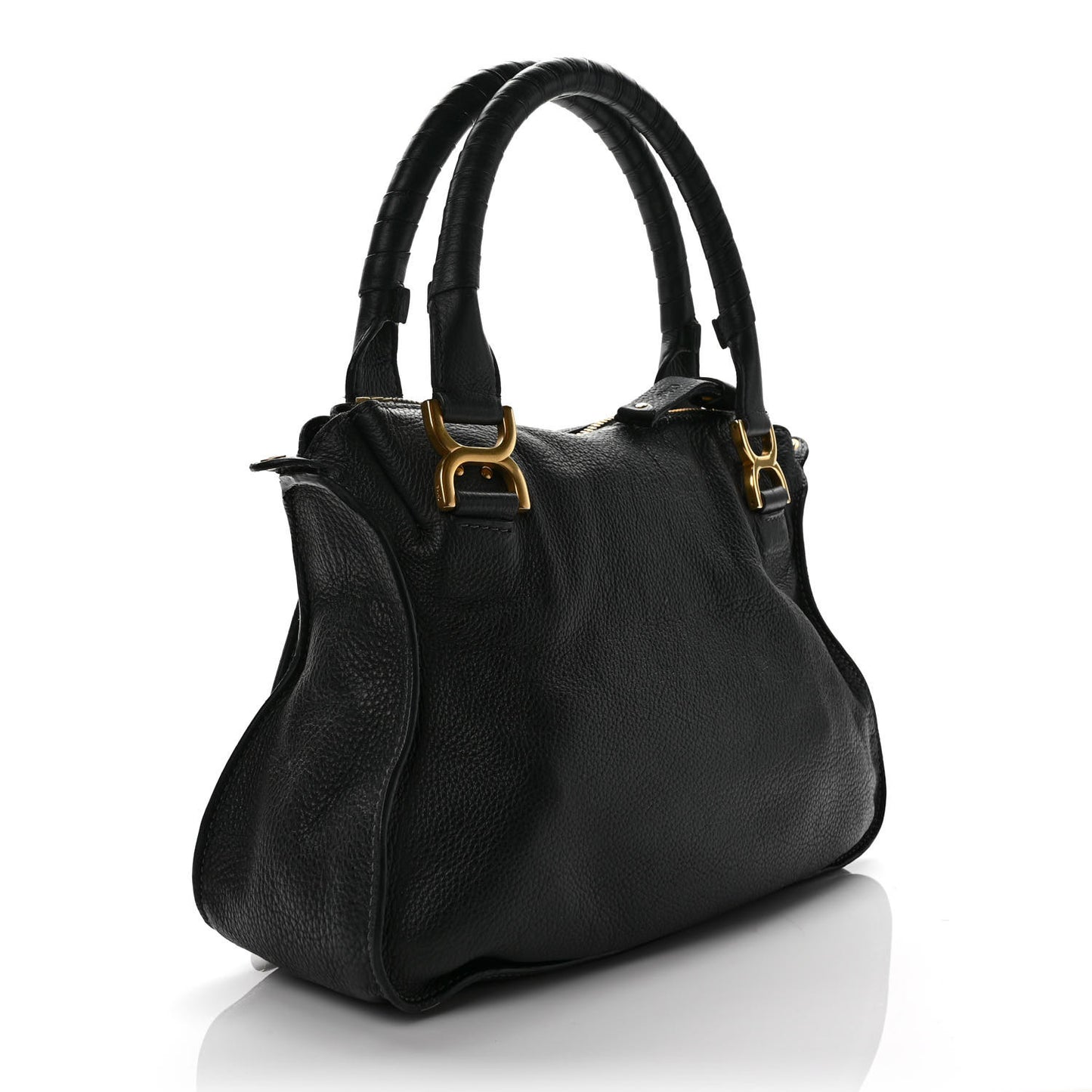 Calfskin Medium Marcie Satchel Black