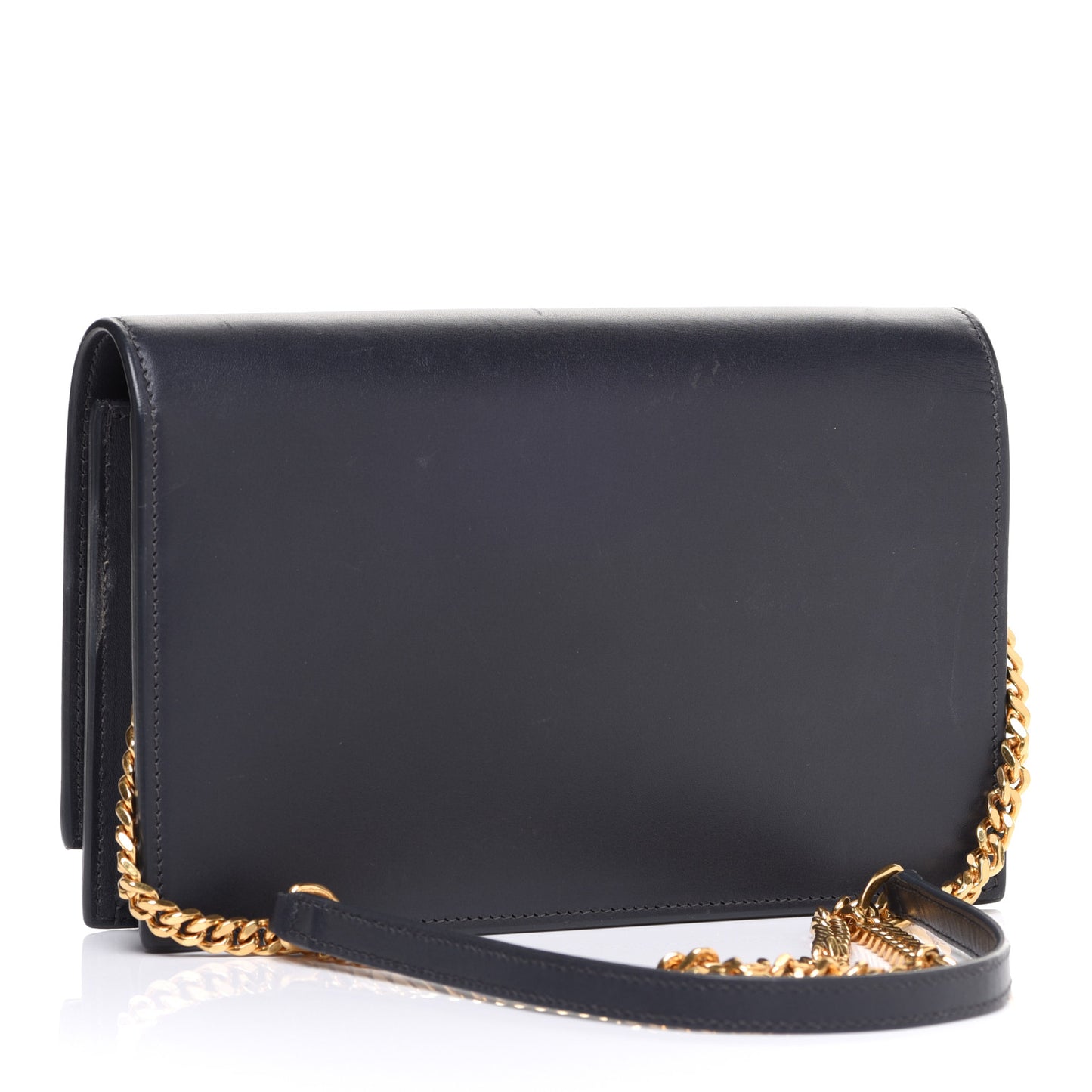 Smooth Calfskin Classic Monogram Kate Tassel Chain Wallet Marine