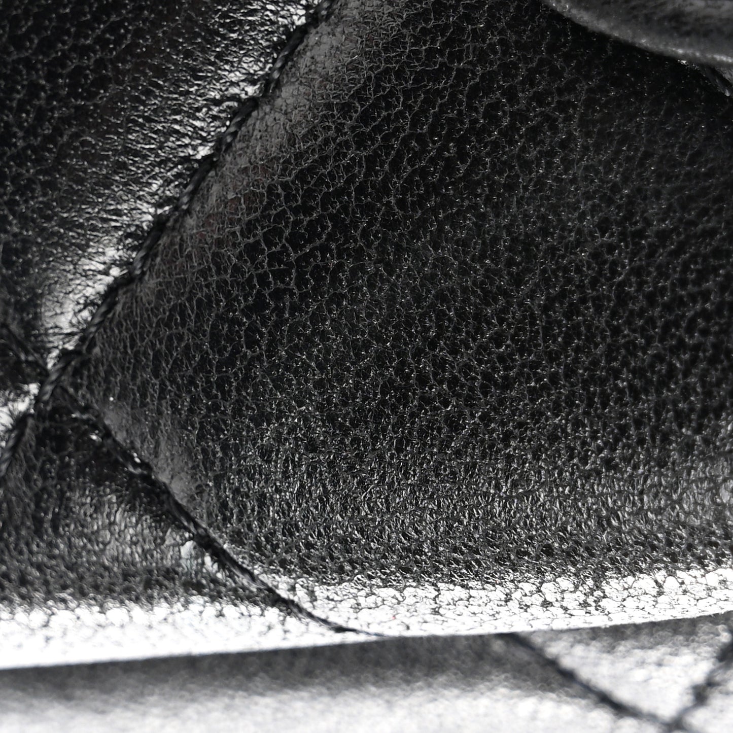 Lambskin Quilted Tri-Fold Flap Wallet Black