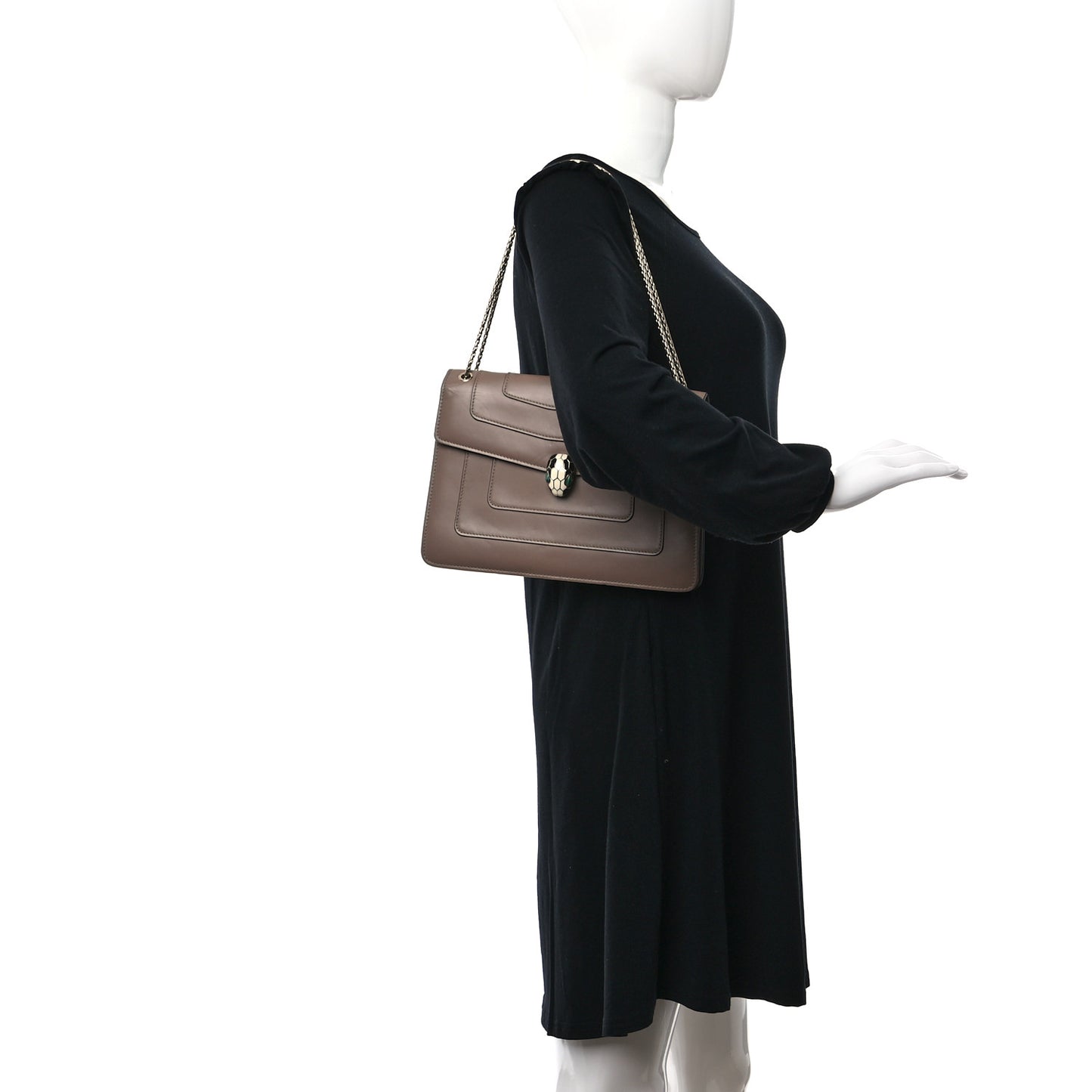 Calfskin Serpenti Forever Crossbody Bag Beige