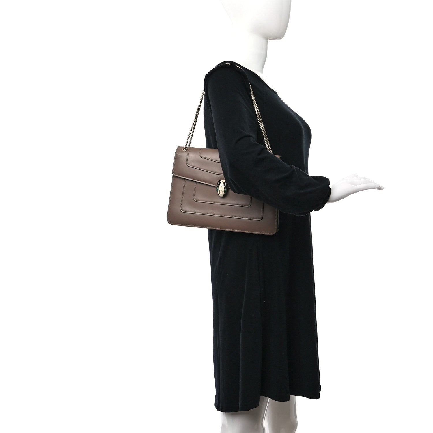 Bulgari Calfskin Serpenti Forever Crossbody Bag Beige 2 of 13