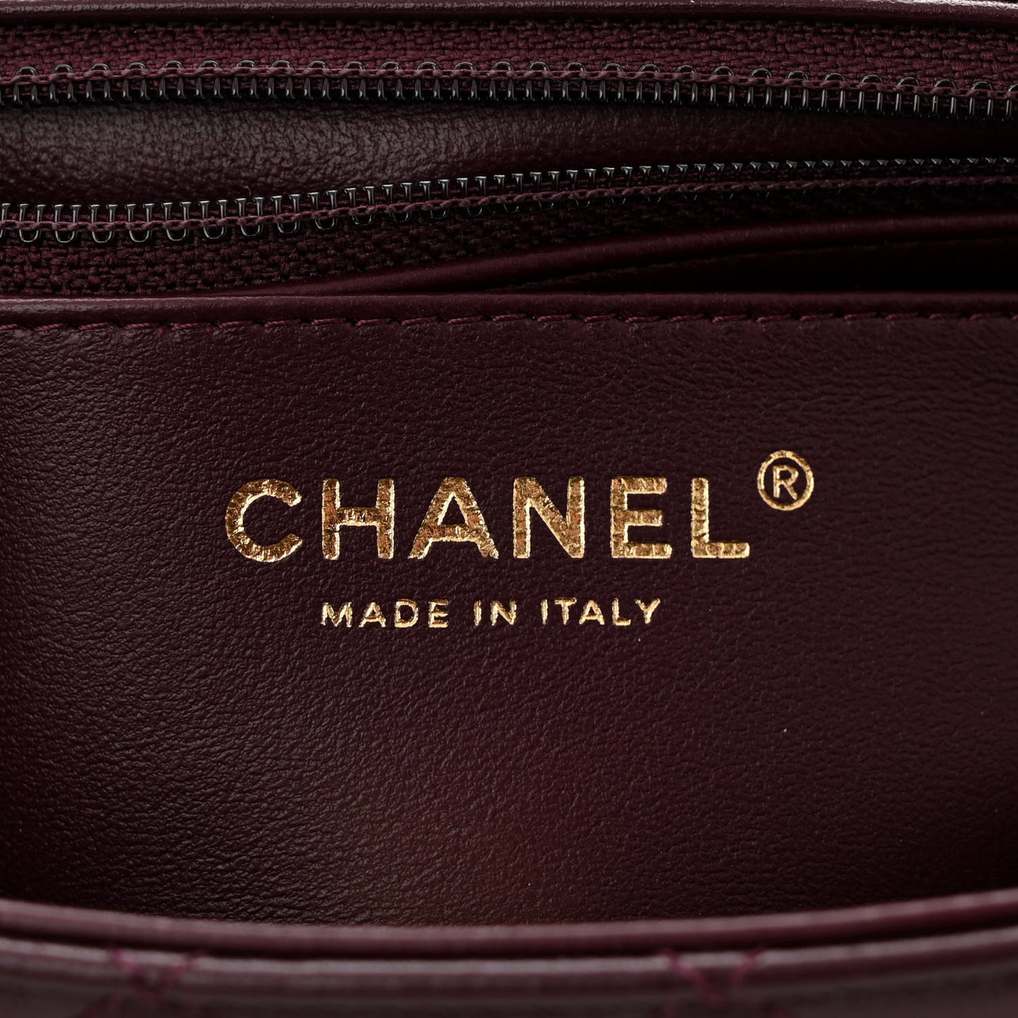Lambskin Quilted Mini Rectangular Flap Burgundy
