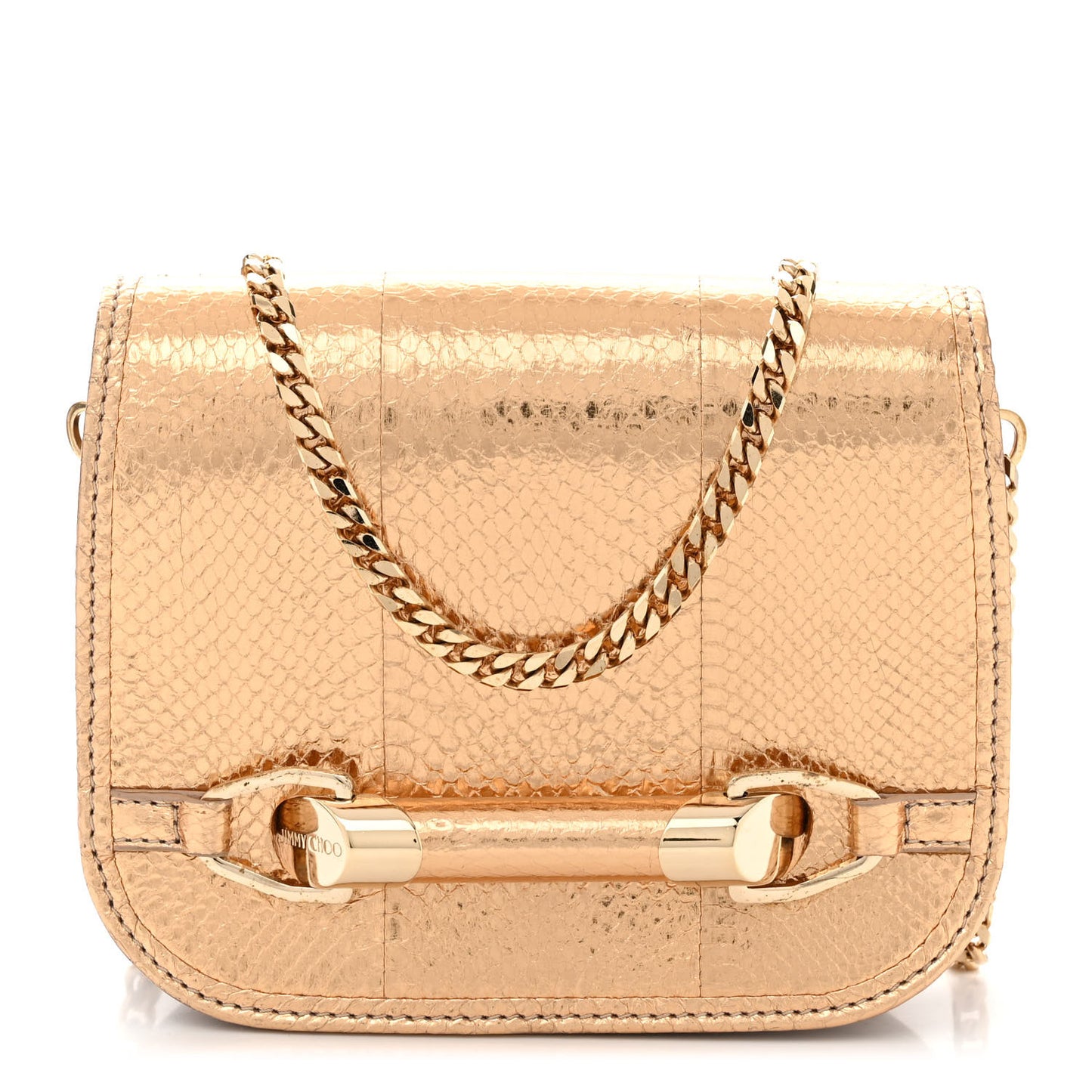 Metallic Elaphe Zadie Crossbody Bag Gold